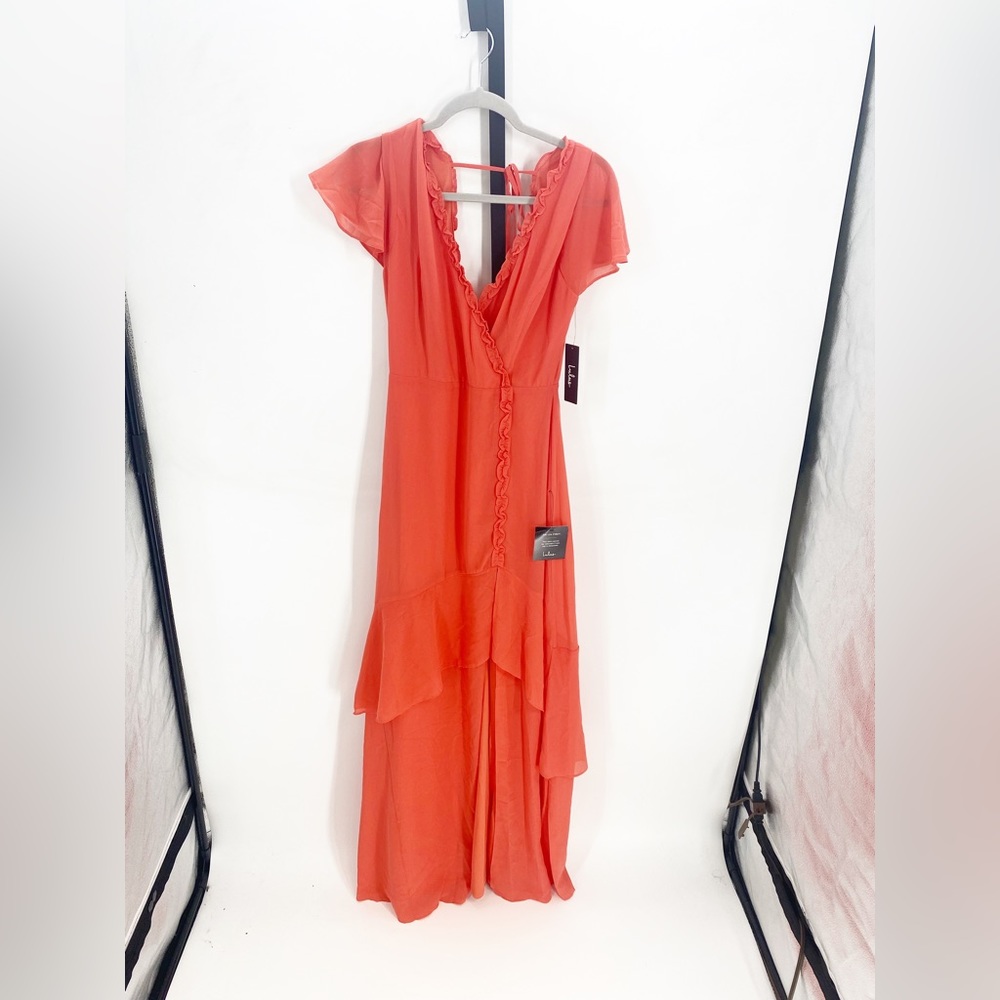Lulu’s NWT Pour The Champagne Coral Maxi Dress S - Picture 8 of 12